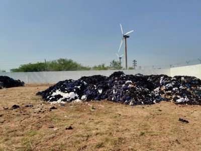 FIRE DAMAGED STOCK OF POLYSTER FIBER BALES OF APPROX. 70.5 NOS
